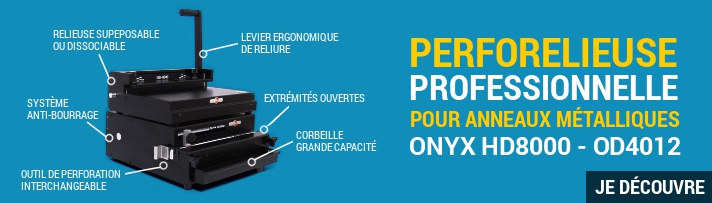 Perforelieur professionnel Onyx pour anneaux métalliques