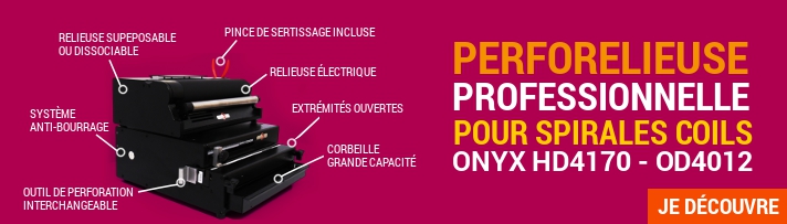 Perforelieur professionnel Onyx pour spirales coils